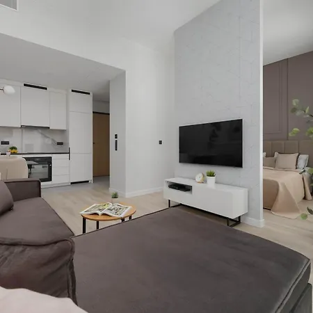 公寓 Towarowa Towers Prestigious With Ac & Parking In By Renters Prestige 华沙